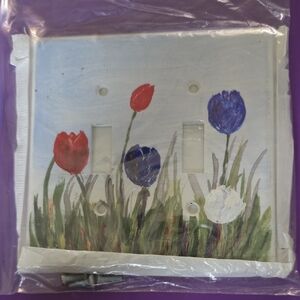 Floral Painted Light Switch Cover